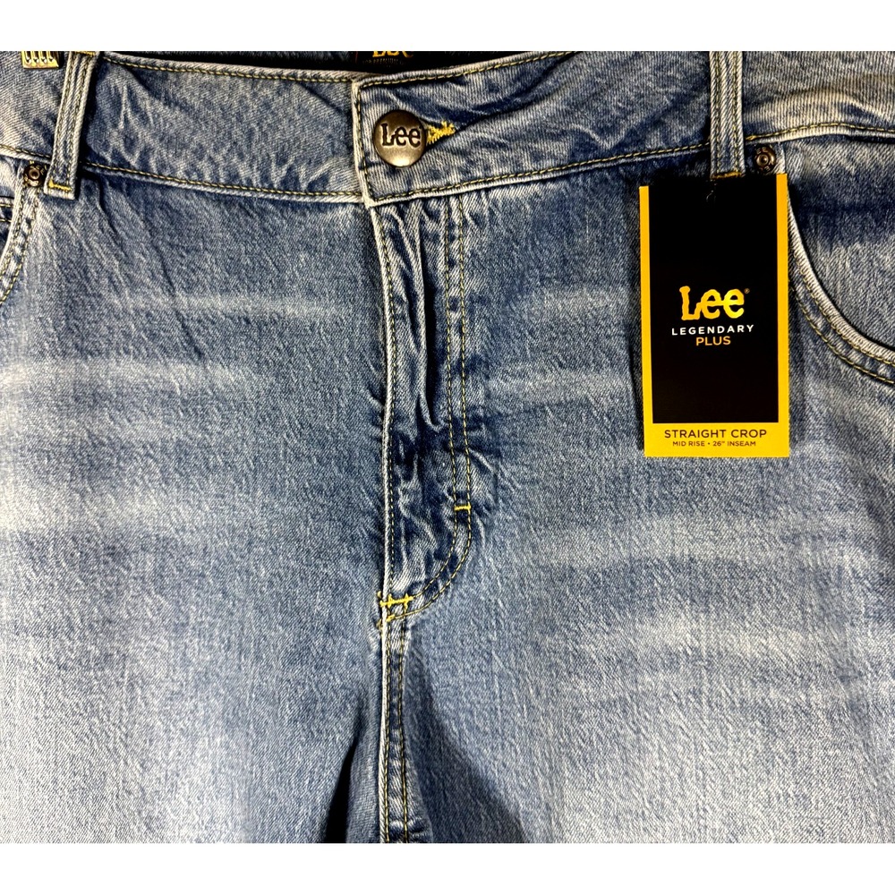 NWT Lee Straight Crop Mid-rise Women's Size 24 Best in Show Jeans